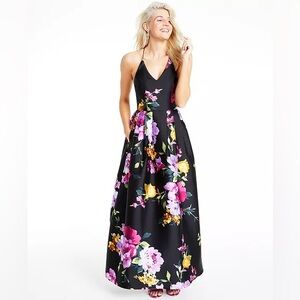 BCX Black Floral Dress! Size 5